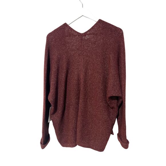 Pink Clover Open Front Relaxed Cardigan Sweater Burgundy Red Womens Large NEW - Picture 2 of 12